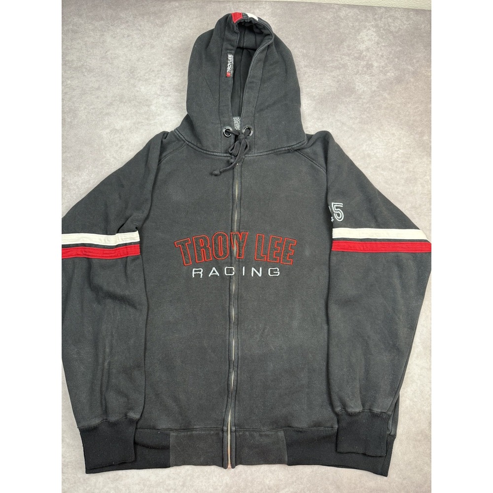 Troy Lee Designs Hoodie Mens 2XL Full Zip Racing Stripe Embroidered Moto Motocro